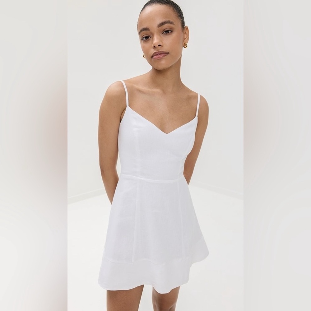 Reformation White Linen Mini Dress 8